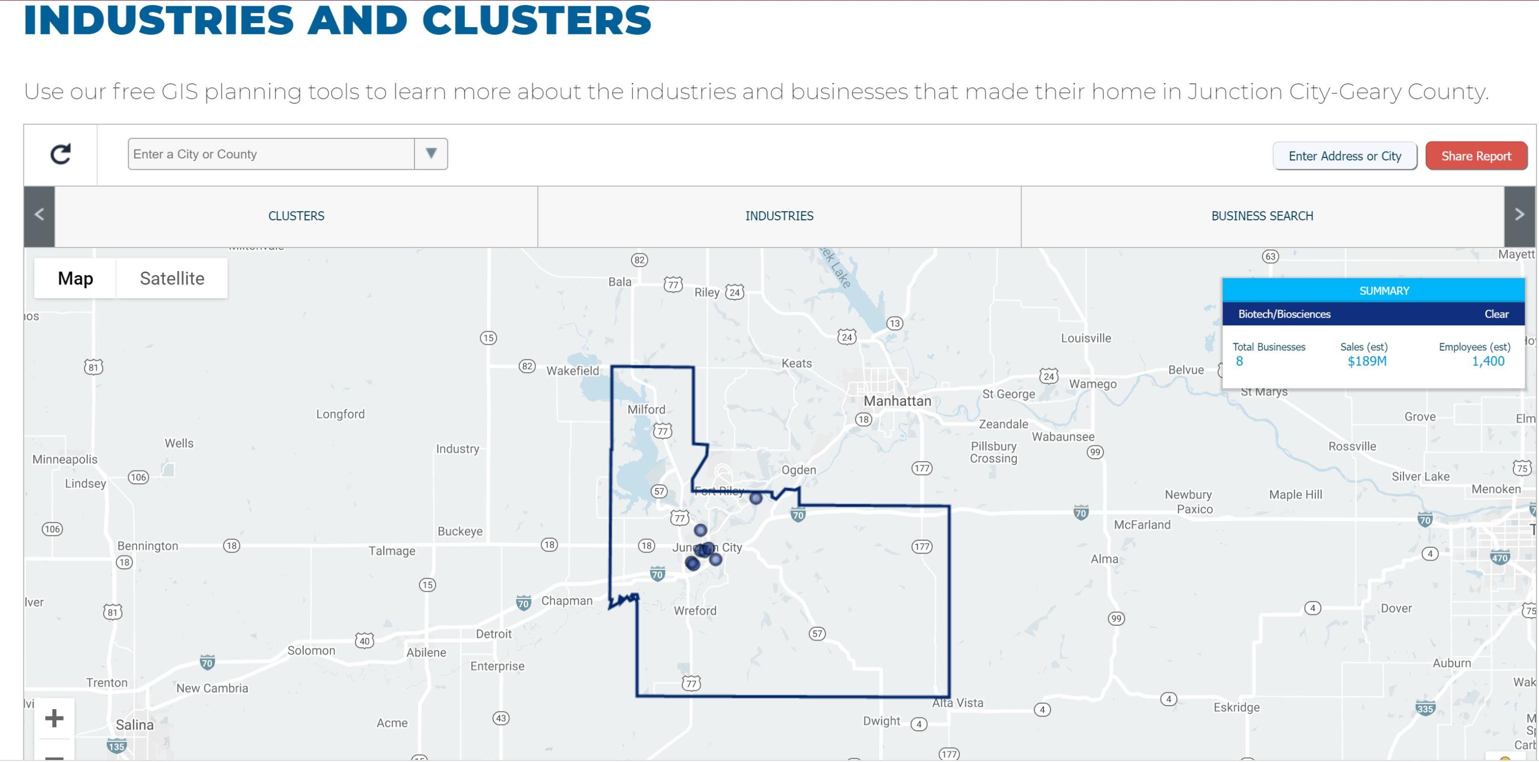 Industries and Clusters in Junction City